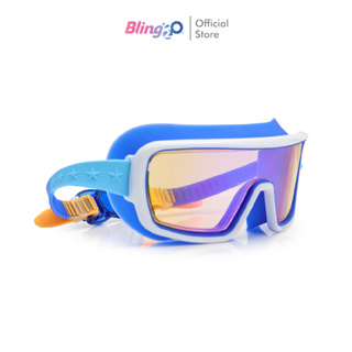 BLING2O แว่นตาดำน้ำเด็กสีสดใส ยอดฮิตจากอเมริกา PRISMATIC-NANO BOT NAVY ป้องกันฝ้าเเละ UV ถ่ายรูปสวย