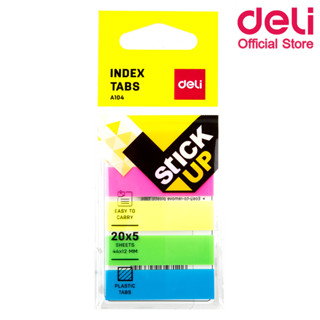 Deli A10402 Sticky Notesg เทปอินเด็กซ์ 5 สี (แพ็ค 1 ชิ้น) กระดาษโน๊ต โพสท์อิท เครื่องเขียน โพสท์อิท อุปกรณ์การเรียน office stationery