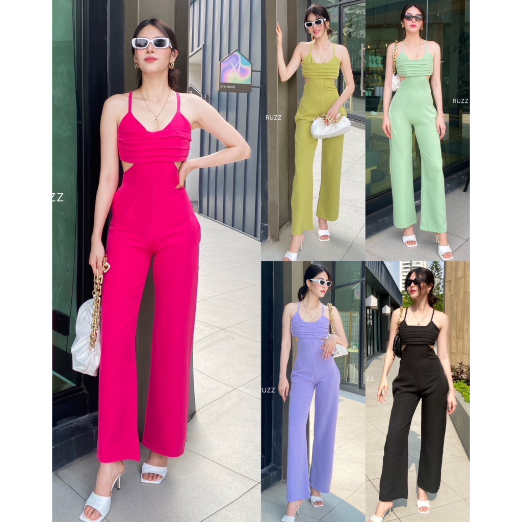iris-jumpsuit-จั๊มสูทสายเดี่ยว-ผ้าหนาทิ้งตัว-ruzz