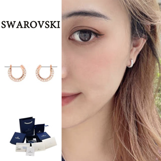 ของแท้ 100% Swarovski ต่างหูห่วง ต่างหู Swarovski แท้ Stone Earring คริสตัลต่างหูห่วง เครื่องประดับแฟชั่นสตรี