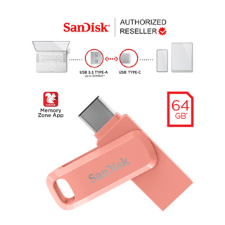 สินค้า SANDISK ULTRA DUAL DRIVE GO TYPE-C 64GB PINK (SDDDC3-064G-G46PC) Speed 150mb/s USB 3.1 Gen 1 ประกัน Synnex 5 ปี