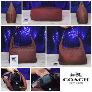 👜 : COACH Crimson Mercer Fabric Hobo Shoulder Bag แท้💯%