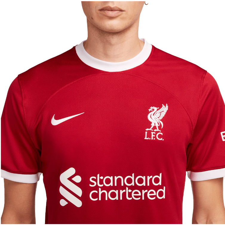 เสื้อลิเวอร์พูลฤดูกาล-23-24-เกรดเเฟนบอล-ของแท้-nike-liverpool-2023-2024-home-replica-jersey-gym-red-white