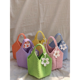 กระเป๋าถัก mini granny bag สีพาสเทล