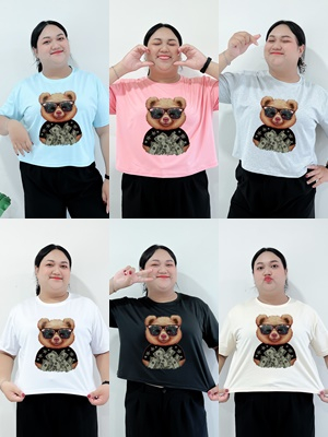 6000-img-32-เสื้อครอป-ไซส์จั้มโบ้-สกรีนลายน้องหมีใส่แว่น-เนื้อผ้านิ่ม