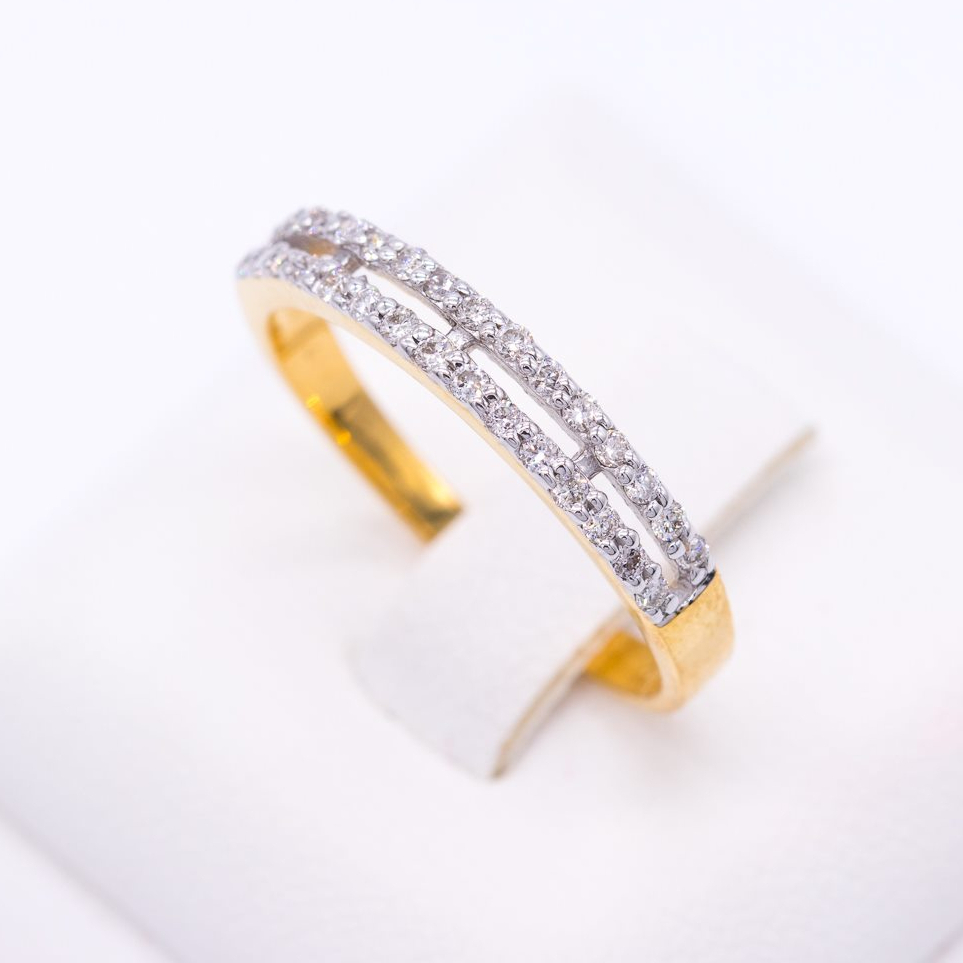 แหวนเพชรสองแถวคู่-แหวนเพชร-แหวนทองเพชรแท้-ทองแท้-37-5-9k-me507