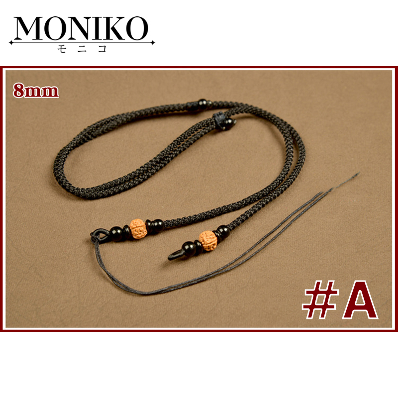 MONIKO สร้อยคอลูกปัดสีดํา เชือกเส้นเล็ก ลูกปัดกลม โซ่ DIY เครื่องประดับ ...