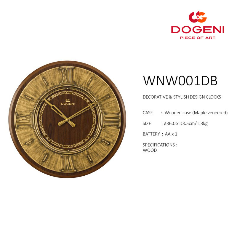dogeni-นาฬิกาแขวน-รุ่น-wnw001db-นาฬิกาแขวนผนัง-นาฬิกาติดผนัง-นาฬิกาแขวนไม้-ดีไซน์เรียบหรู