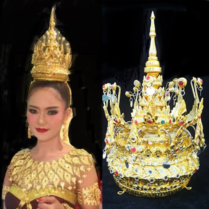 catรัดเกล้ายอดฐานกลมผู้ใหญ่ราคาพิเศษ-เครื่องประดับชุดไทย-ชุดออกงาน