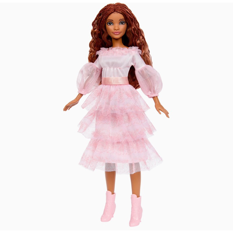 ของแท้100-disney-the-little-mermaid-celebration-ariel-doll-with-red-hair-and-pink-dress