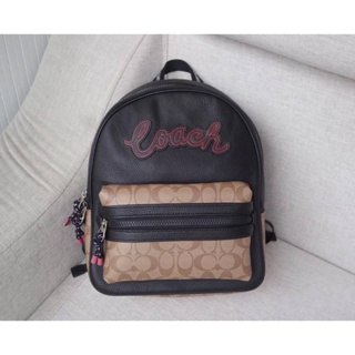 COACH F76747 VALE BACKPACK WITH SIGNATURE CANVAS