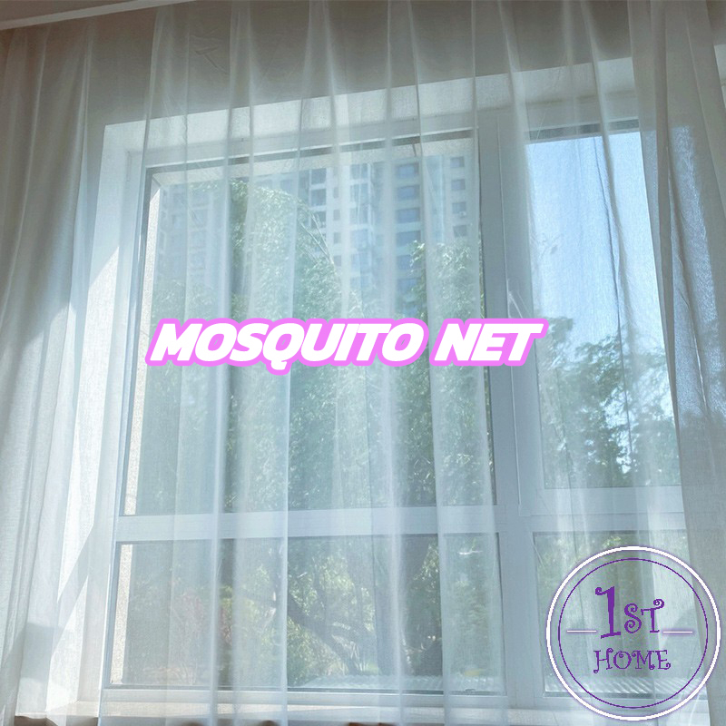 มุ้งตาข่าย-สีขาว-ป้องกันยุงและแมลง-คุณสามารถติดเองได้ง่าย-ม่าน-หน้าต่าง-mosquito-screen