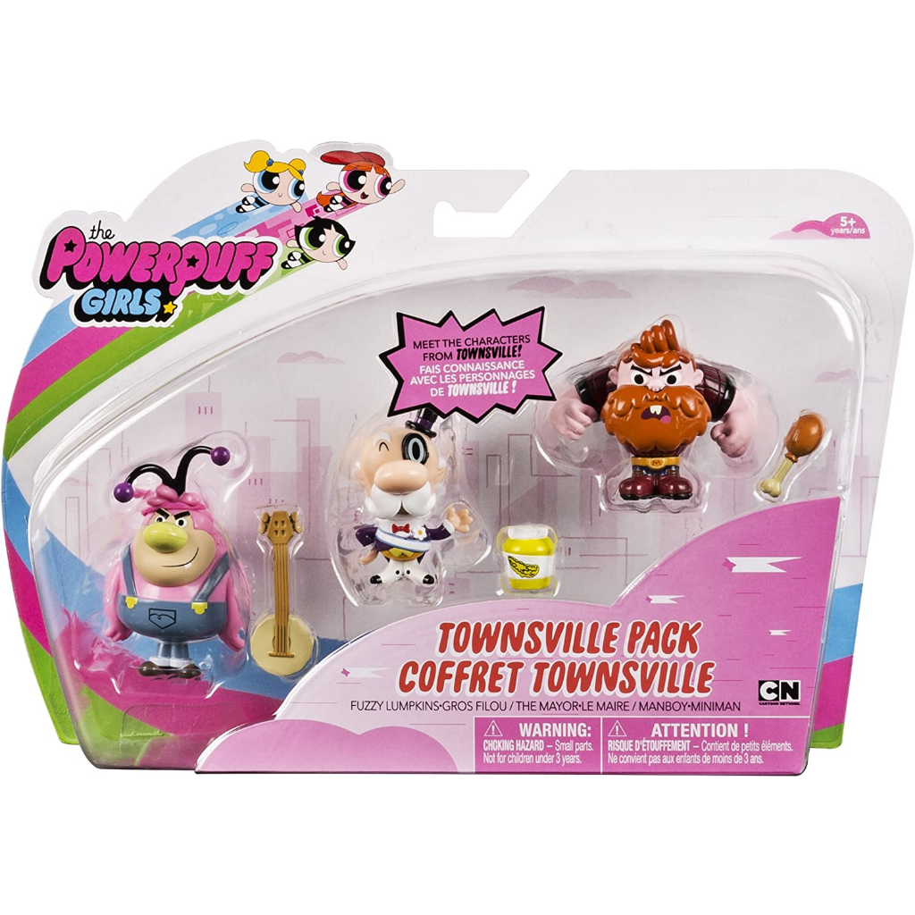 Powerpuff Girls Townsville Pack Action Figures (Walmart Exclusive) - Includes Fuzzy Lumpkins, The Mayor, & Manboy With Accessories - View #9