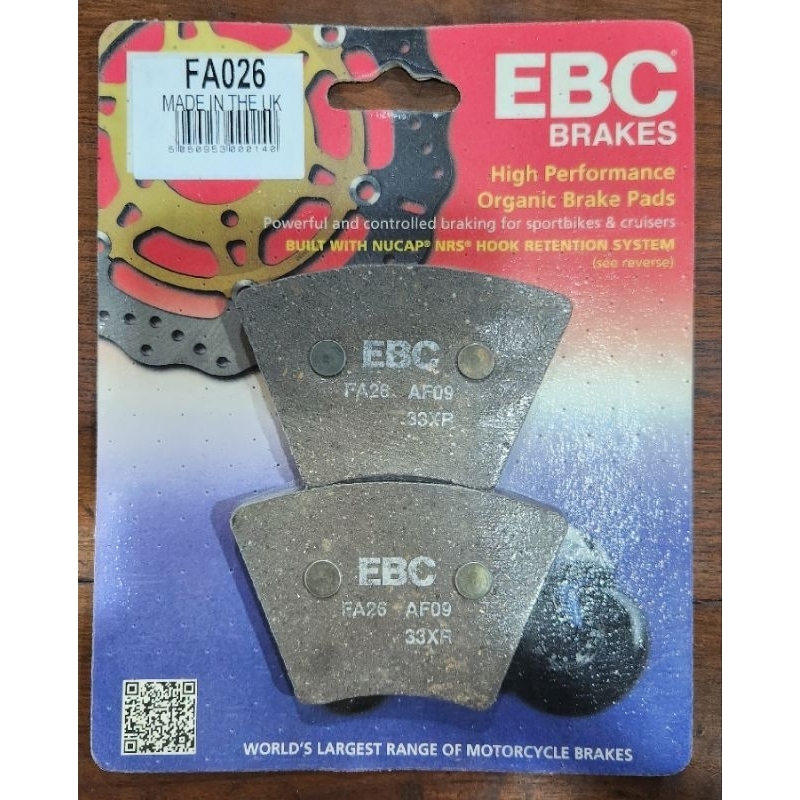 ผ้าเบรค-ebc-brakes-รุ่น-organic-ผ้าหน้า-harley-davidson-dyna-fx-fxe-sportster-xlh-xlch-ปี-73-77