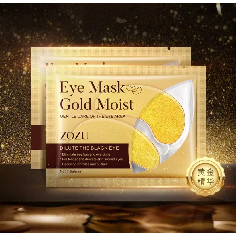 Eye Mask Gold Moist มาร์คตาแผ่นทองคำ สูตรคอลลาเจนทองคำ ลดริ้วรอย ตีนกา ลดถุงใต้ตา แผ่นทองคำลด