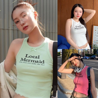 Local mermaids tank top “ 💚🤍🩷 เสื้อกล้ามทรงเบสิค แต่งชายหยักเพิ่มความน่ารัก
