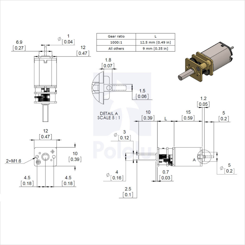 มอเตอร์ไฟตรงพร้อมชุดเฟืองโลหะ-5-1-hp-6v-pololu-1000