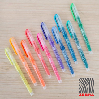 ปากกาเน้นข้อความ Zebra Sparky-1 สีชมพูเรืองแสง ปากกาไฮไลท์ แบบปั๊มหัวได้ Zebra Fluorescent Pen