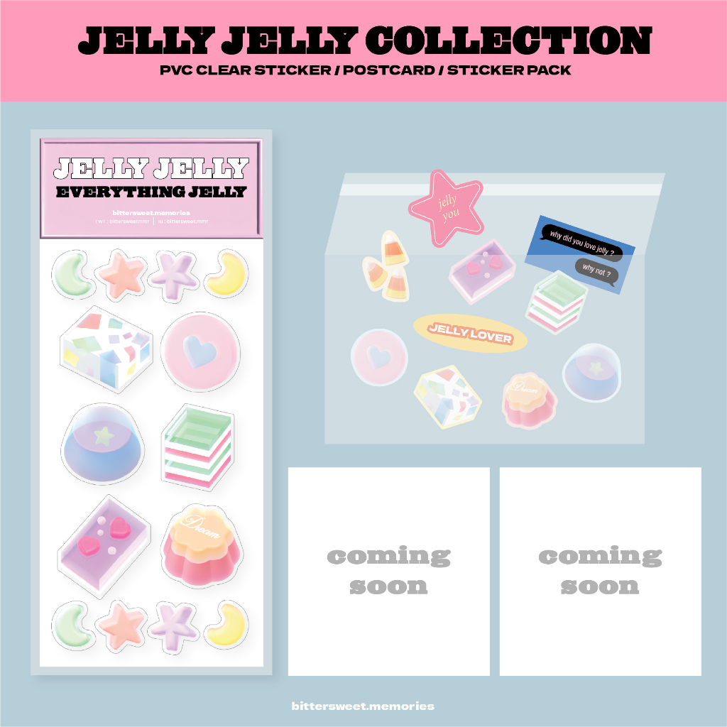 jelly-jelly-collection-สติกเกอร์ไดคัท-กันน้ำ-และโปสการ์ด-เหมาะสำหรับตกแต่ง-ให้ของขวัญ