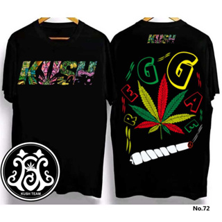 KUSH T-shirt เสื้อยืดคอกลม Cotton พิมพ์ลายสีสันสดใส