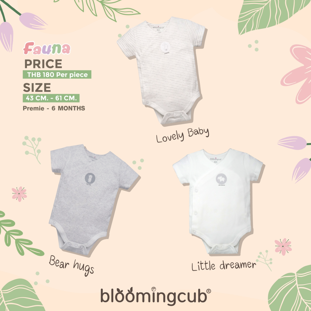 ฺbloomingcub-บอดี้สูทเด็กขาเว้า-แขนสั้น-เปิดด้านข้าง-ผ้า100-cotton-เสื้อเด็กแรกเกิด-เด็กคลอดก่อนกำหนด-ขนาด-แรกเกิด-6m