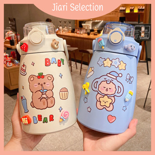 Jiari Selection 【✨ผลิตภัณฑ์ใหม่✨】1000ML 304กระติกน้ำสแตนเลส เก็บร้อน-เย็น กระติกน้ำ กระติกน้ำเก็บความร้อน-เย็น แถมฟรี สายสะพาย