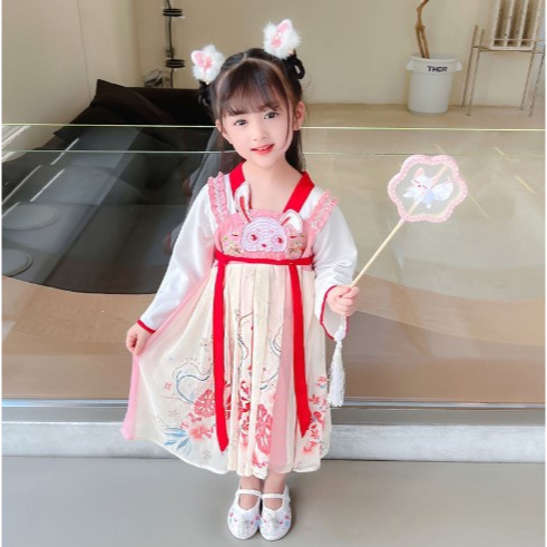 พร้อมส่ง-ชุดจีนเด็กผู้หญิงhanfu-ชุดจีนโบราณเด็กราชวงค์ถัง