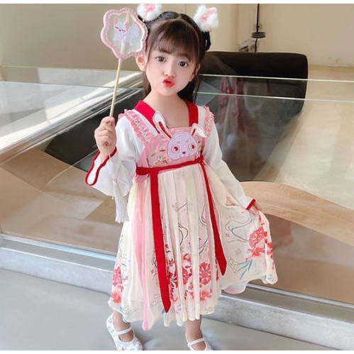 พร้อมส่ง-ชุดจีนเด็กผู้หญิงhanfu-ชุดจีนโบราณเด็กราชวงค์ถัง