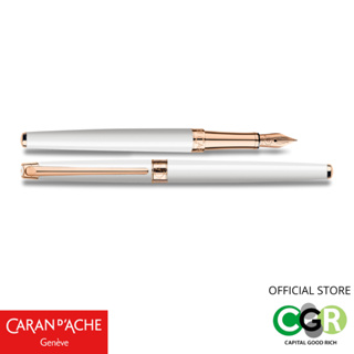 ปากกาหมึกซึม CARAN DACHE White Rose Gold LÉMAN SLIM Fountain Pen # 4791.001