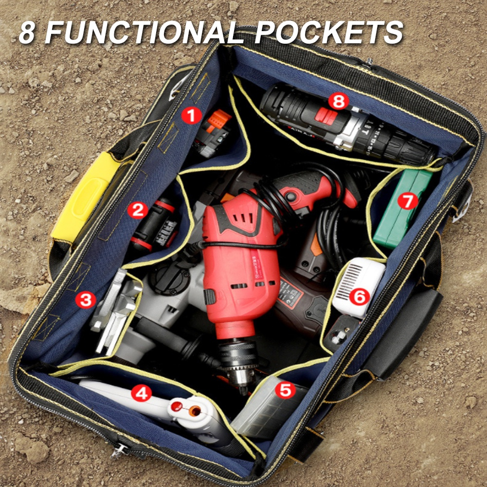 กระเป๋าเครื่องมือ-กระเป๋าช่างไฟ-กระเป๋าใส่เครื่องมือ-ขนาด-13-20-นิ้ว-พื้นพลาสติกแข็งอย่างดี-กันน้ำได้