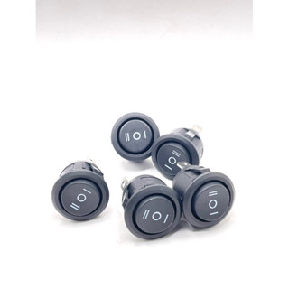 ✅switch สวิทช์✅ Push Switch สวิตซ์ 3ขา  3ทาง  KCD1-2 6A 250V  16mm (กลม)สีดำ