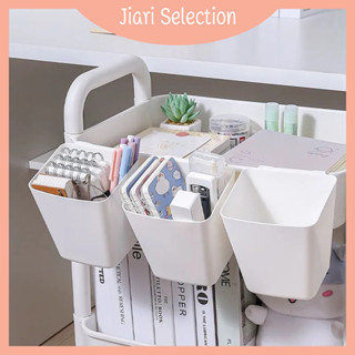 Jiari Selection【💥ขายดีเป็นเทน้ำเทท่า💥】ผลิตภัณฑ์ใหม่ ตะกร้าพลาสติก แบบแขวนติดข้างเตียง สําหรับเก็บของใช้บนโต๊ะอาหารห้อย ห้องครัว หอพัก