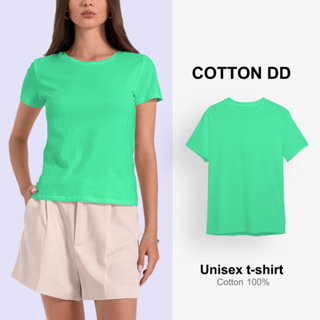 เสื้อยืด สีเขียวมิ้น คอกลม เนื้อนุ่มใส่สบาย Unisex t-shirt cotton100% สินค้าพร้อมส่ง