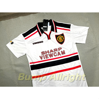 Retro : เสื้อฟุตบอลย้อนยุค Vintage แมน ยู Man Utd Away 1997 Sharp Viecam + 7 BECKHAM, เสื้อเปล่า !!
