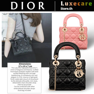 1 ดิออร์👜Dior LADY DIOR MINI Women/Shoulder Bag /กระเป๋าร่อซู้ล/กระเป๋าถือ / M0505ONGE_M81P