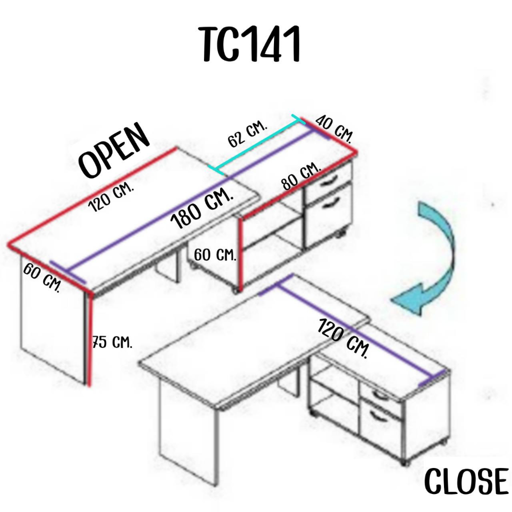 โต๊ะทำงาน-โต๊ะคอมพิวเตอร์-tc141