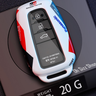เคสรีโมทรถ Toyota Cross CHR GR Sport 2023  แบบสปอร์ตคาร์ ติดเคสหน้าหลังด้วยแม่เหล็ก แผ่น TPU ใสปิดปุ่มกันรอยเข้ารูป  Toy