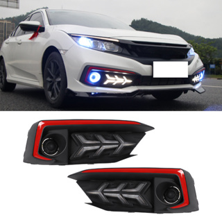 Alabama327 ไฟตัดหมอกเดย์ไลท์ Led แบบเปลี่ยน สําหรับ Honda Civic 2019‐2021