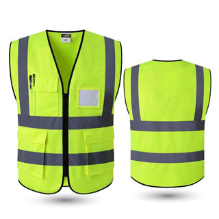 ภาพขนาดย่อของสินค้าเสื้อกั๊กสะท้อนแสง เสื้อจราจร เสื้อกั๊กจราจร เสื้อกั๊กทำงาน เสื้อสะท้อนแสงรุ่นเต็มตัวการมองเห็นสูง Reflective Vest  JDS