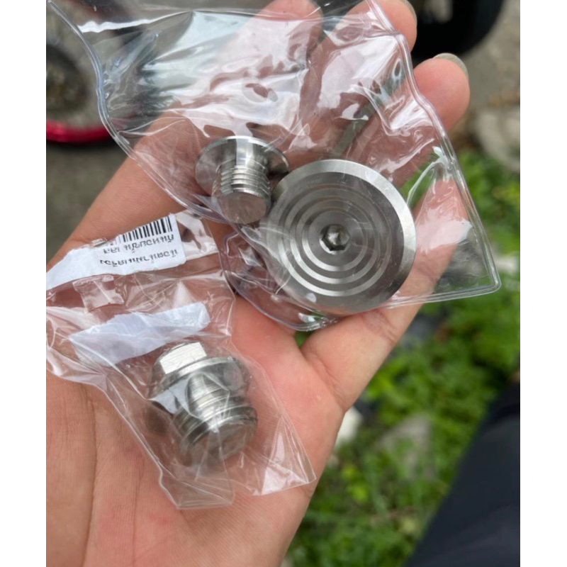 ชุดน็อตอุดจานไฟ-น็อตอุดน้ำมันเครื่อง-ลายก้นหอยชั้น-1ชุด-ได้ถึง3ชิ้น