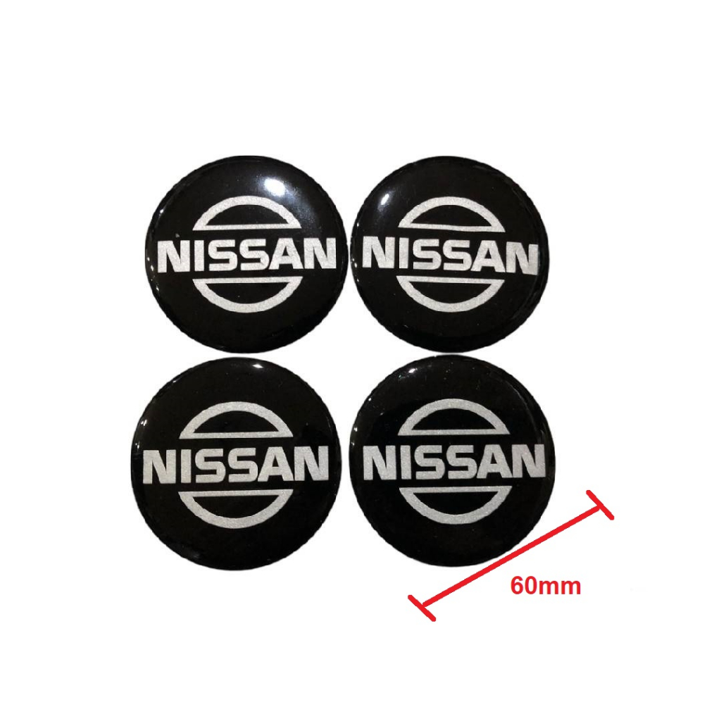 สติ๊กเกอร์ฝาล้อ-nissan-สีบรอนซ์ดำขนาด-60-mm-ราคาถูกสินค้าดีมีคุณภาพ