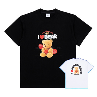 Acme de la vie จัดส่งฟรี [ADLV] 100% authentic UNISEX Over fit T-SHIRT (graphic i love teddy bear) เสื้อยืดผ้าฝ้ายคู่รัก