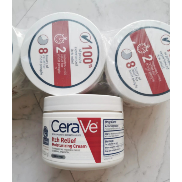 การส่งของแท้-cerave-itch-relief-moisturizing-cream-340g-สำหรับผิวหนังคัน-แห้งเป็นขุย-ของแท้จากอเมริกา