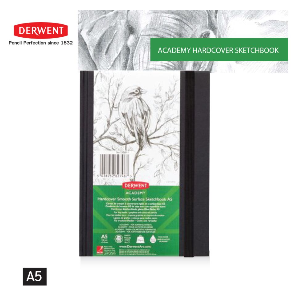 Derwent Academy A5 Hardcover Sketchbook - 128 Sheets 135gsm Paper, Perforated, For Drawing & Sketching - View #10