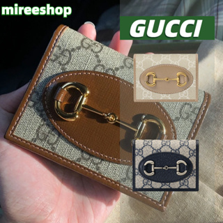 🍒กุชชี่ Gucci กระเป๋าใส่บัตร Horsebit 1955 Card Case Wallet