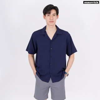 MAVRRICK-มาริค ยอดขาย No.1 สุดยอดเสื้อเชิ้ต-ฮาวาย ยับยาก (แขนสั้น)_สีกรม