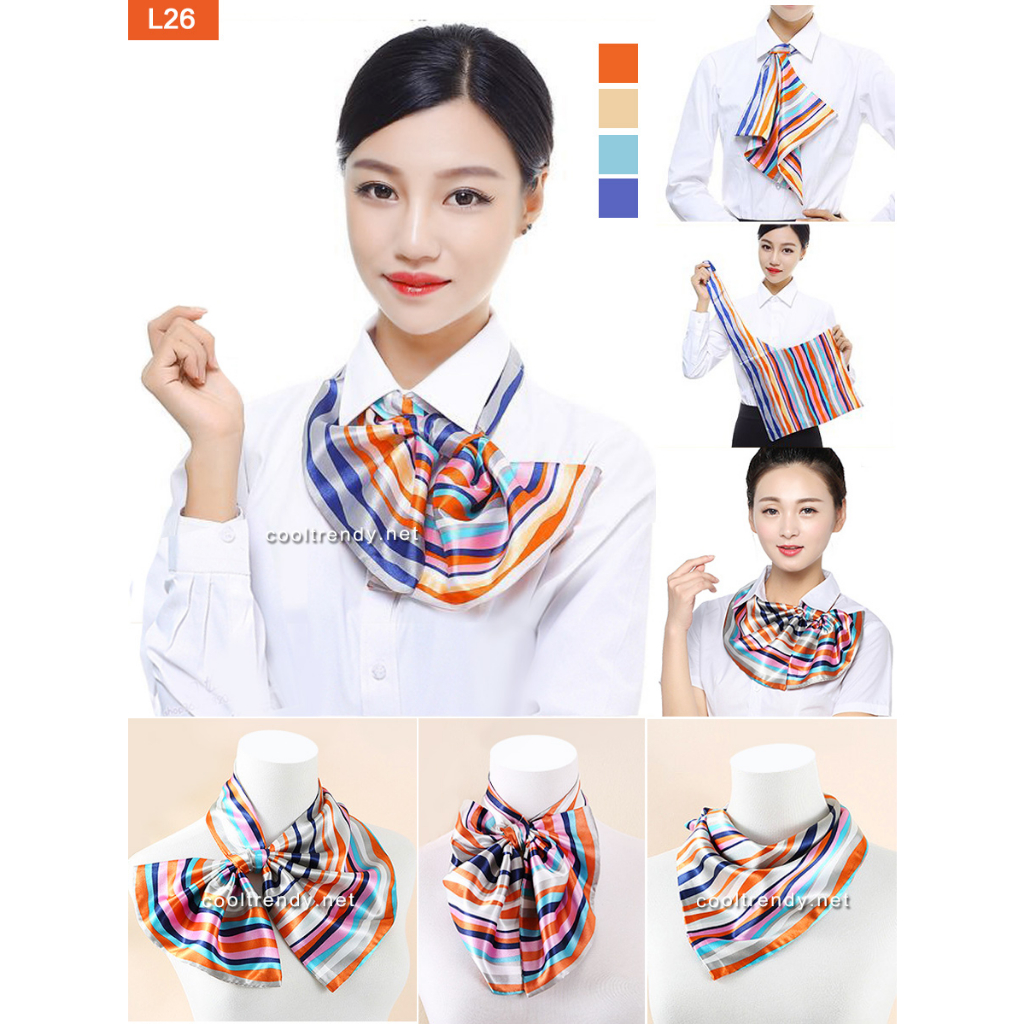 cooltrendy-ผ้าพันคอสำเร็จรูป-ผ้ายูนิฟอร์ม-uniform-scarf-โทนสีส้ม