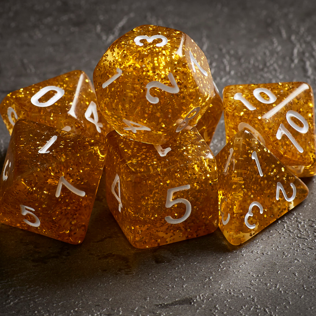 Ember Elixir Dice Set of 7 ลูกเต๋า Dice For DnD D&D MTG RPG TRPG เกม