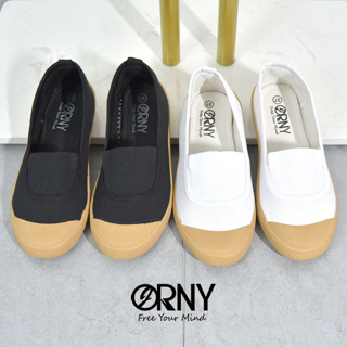 พร้อมส่ง ❣️ OY115 ORNY(ออร์นี่) ®รองเท้าผ้าใบแบบสวม พื้นยาง ❣️