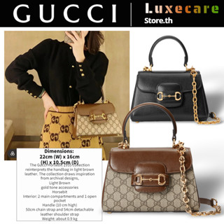 1 กุชชี่👜Gucci  Horsebit 1955 - MINI สุภาพสตรี/กระเป๋าสะพายไหล่/กระเป๋าถือ/ 703848